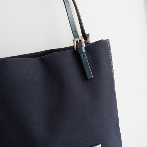 Authentic Preowned Fendi Navy Canvas FF Logo Tote Bag - Picture 3 of 15